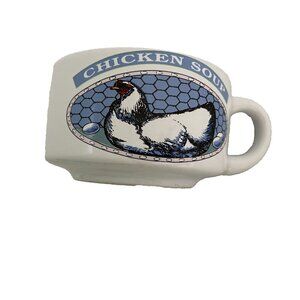 Himark Soups On Mug Chicken Soup Bowl 14 oz Ceramic Double Sided Handle Vintage